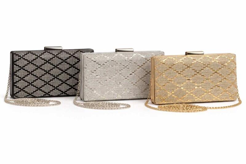 Clutch for Women, Golden Designer Handbag, Luxury Bridal Purse, Elegant Wedding Bag, Metallic Evening Box Clutch, Stylish Ladies Sling Bag