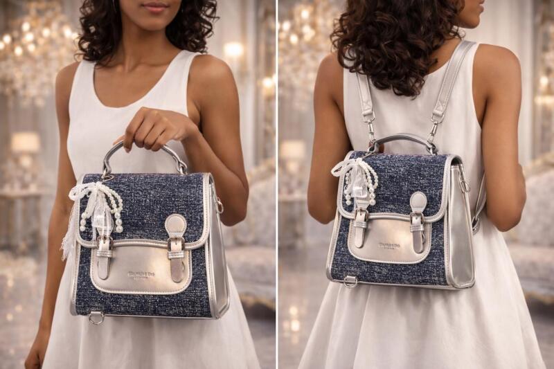 Denim two ways Backpacks and sling for women Stylish Outdoor Travel bag