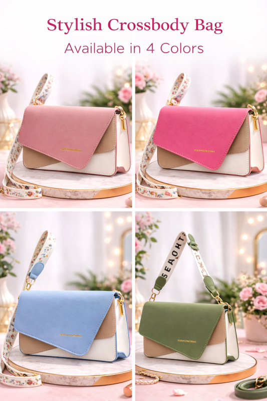 Women’s Crossbody Sling Bag | PU Leather | Zipper Closure | Adjustable Strap