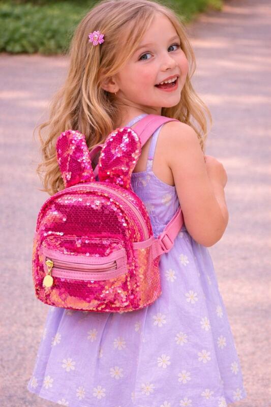 CUTE AND Elegant Girl’s Luxurious Shiny Glitter Sequins Cartoon Mini Bag Backpack Party Picnic Fancy Fashion School Bag Backpack for Girls
