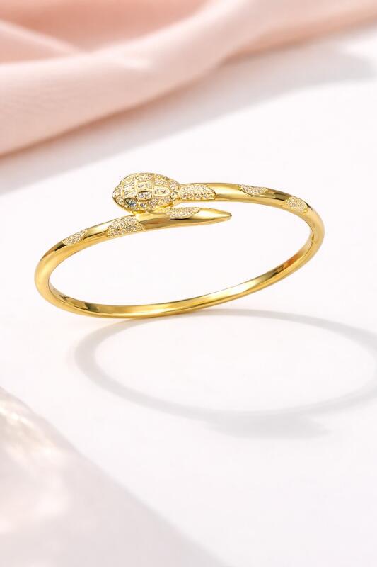 Gold Plated Fashion Jewellery Stainless Steel Anti Tarnish Cuff Band Style Bangle Bracelet