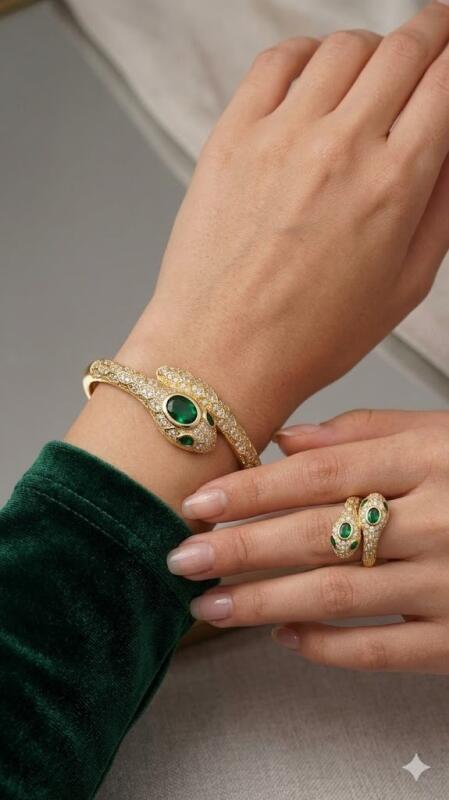 Fashion Stylish 18K Gold Plated Crystal Bangle/kada Bracelet for Women