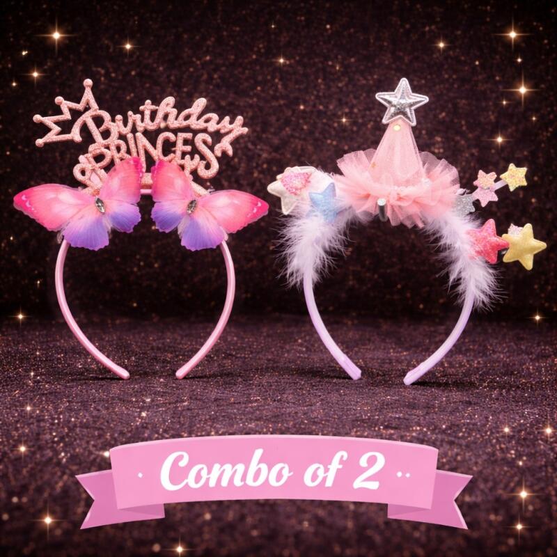 Princess  Headband| Pearls | Party, Dress-Up, Cosplay & Birthday Accessory for Girls & Kids | Pack of 2