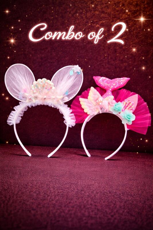 2Pcs Hair Band for Women Stylish, Floral Wide Hair Band for Girls Kids Style Hair Accessories Hairbands for Kids Girl