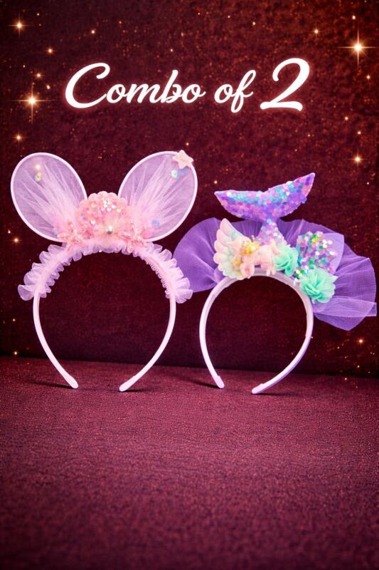 Colorful Hair Accessories Hair Bands | Cute  Headbands for Kids Girls & Women's, Set of 2