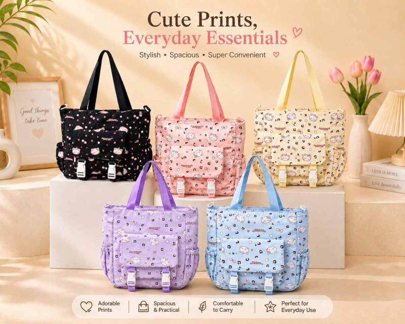 Tote Bag for Women | Zipper & Inner Pocket Shopping & College Tote | Reusable Shoulder Handbag