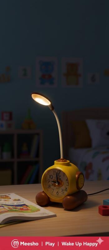 Cute Round Shape Table Lamp - Rechargeable Desk Lamp with Pen Holder, Light for Study Room/Home/Office (pink,blue,yellow)