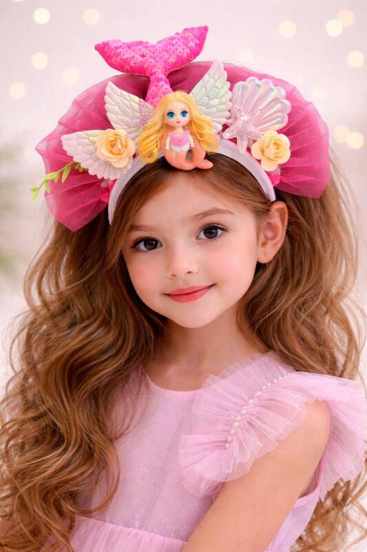 Hair Accessories Attached with Metal Hairband/Headband for Baby Girl/Girls/Women (Pack of 2 band)