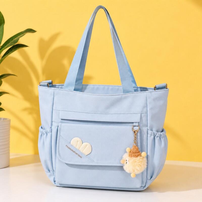 KOREAN Tote Bags for Women with Zip, College Bag for Girls, Tote Bag for Shopping, Travel & beach bags for women