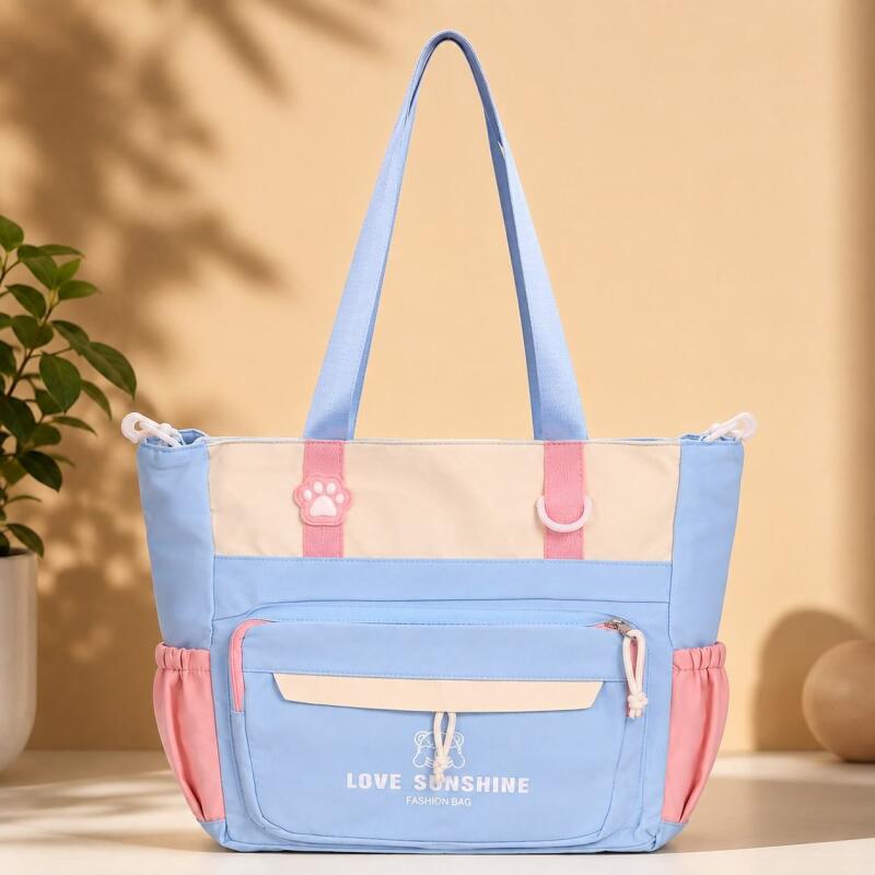 KOREAN Tote Bag for Women, Tote Handbags for Women with Zipper & Inner Pocket for College, Shopping, Office